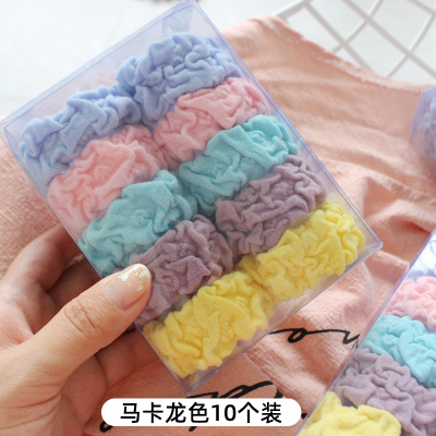 儿童不伤发女高弹力成人发绳加粗无接缝发圈黑色橡皮筋扎头发皮绳|马卡龙色10个装