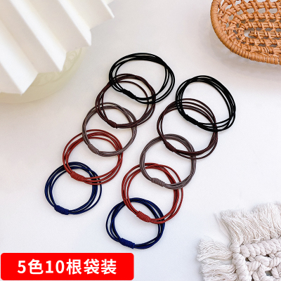 日系简约发绳女网红扎头发女头绳森系发圈少女复古超仙皮筋发饰|22#5种颜色10根装