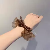 日系小仙女气质珠光优质布料大肠圈发圈扎头发皮筋网红新款|焦糖色