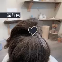 网红简约风爱心头绳雅少女扎头发圈韩国ins加粗皮筋发绳皮套|深蓝色