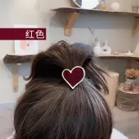 网红简约风爱心头绳雅少女扎头发圈韩国ins加粗皮筋发绳皮套|红色