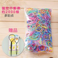 高弹力小黑皮筋不易断一次性橡皮筋皮套扎头发圈头绳盘头编发发圈|多彩点强拉不断(大圈)