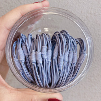 日系简约发绳女网红扎头发女头绳森系发圈少女复古超仙皮筋发饰|15#浅蓝20根装