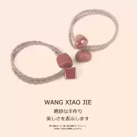 .皮筋头绳女简约韩版学生森女系爱心磨砂发圈扎头发橡皮筋皮套头|红棕[混合2个装]