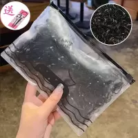 韩版小橡皮筋不伤发圈加厚一次性女孩成人扎头发绳黑色头饰品儿童|经典升级强拉款+收纳袋-黑色1000根+盘发器