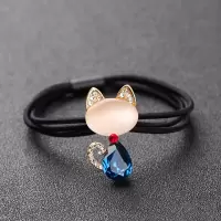 头绳女韩版可爱女童皮筋扎头发饰洋气时尚扎马尾发圈带钻发绳闪亮|蓝色