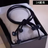 水钻发绳韩国头绳小清新森女系头花发圈成人扎头发皮筋头饰发饰女|1#藏青