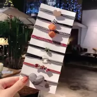 十元三样简约发饰小扎头发橡皮筋发绳头饰可爱ins发圈头绳饰品女|2#深色系[8件套]