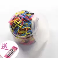 韩版小橡皮筋不伤发圈加厚一次性女孩成人扎头发绳黑色头饰品儿童|经典升级强拉款+收纳罐-色500根+盘发器