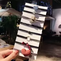 十元三样简约发饰小扎头发橡皮筋发绳头饰可爱ins发圈头绳饰品女|5#黑色系[8件套]