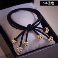 水钻发绳韩国头绳小清新森女系头花发圈成人扎头发皮筋头饰发饰女|5#橙色