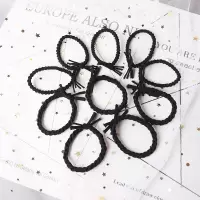 ins彩色基础款麻花辫发绳女手工打结编织甜美头绳扎头发皮筋发圈|2款黑色混10根