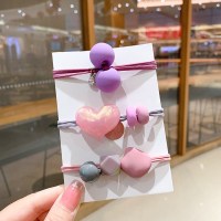 彩色爱心头绳韩版森系高弹力耐用橡皮筋扎头网红ins发圈皮套头饰|1#粉色3件套