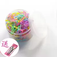韩版小橡皮筋不伤发圈加厚一次性女孩成人扎头发绳黑色头饰品儿童|经典升级强拉款+收纳罐-春天色1000根+盘发器
