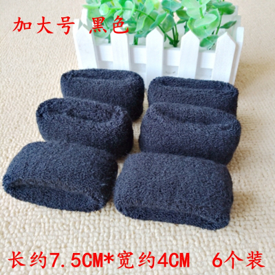 留芳加大号毛巾毛线针织发圈头绳皮筋不伤发橡皮筋无接缝皮套|加大号黑色6个装