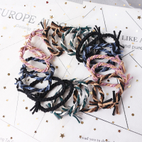 ins彩色基础款麻花辫发绳女手工打结编织甜美头绳扎头发皮筋发圈|三根编织混色20根