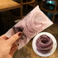 头绳女 网红ins橡皮筋发圈女简约可爱皮经扎头发细款皮筋发绳头饰|2合1豆节粉红色20根
