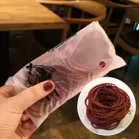 头绳女 网红ins橡皮筋发圈女简约可爱皮经扎头发细款皮筋发绳头饰|2合1豆节橘红色20根