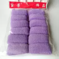 留芳加大号毛巾毛线针织发圈头绳皮筋不伤发橡皮筋无接缝皮套|大号紫色12个装