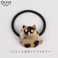 日本玳瑁猫咪发圈可爱少女头饰简约呆萌龙猫发绳日系原宿皮筋发饰|米玳瑁龙猫