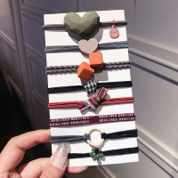 韩国ins网红发绳扎头发皮筋头饰2019新款发圈小头绳简约女橡皮筋|6#深色系8件套