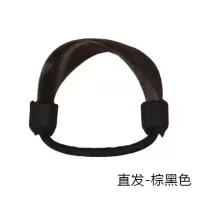韩国成年假发扎头发马尾橡皮筋发圈女网红发绳扎头绳皮套皮圈发饰|直发-棕黑色