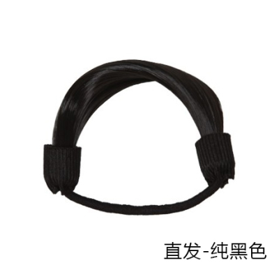 韩国成年假发扎头发马尾橡皮筋发圈女网红发绳扎头绳皮套皮圈发饰|直发-纯黑色