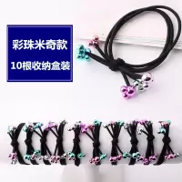 头绳韩国小清新森女系发圈发绳扎头发蝴蝶结头花头饰皮筋简约发饰|彩珠米奇头款10根盒装