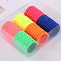 皮筋发绳头饰韩版可爱头绳女黑色耐用发圈扎头发高弹力加粗橡皮筋|F高弹力混色-【大号-40个】