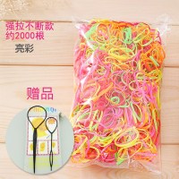 钰。儿童高弹力不伤发一次性橡皮筋发绳彩色女童扎头发皮圈发圈饰|亮彩强拉不断(大圈)