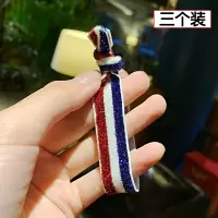头绳女韩版荧光彩色手工发绳简约百搭扎头皮筋发圈发饰皮套头饰|彩旗色三件套