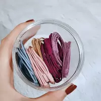 高弹力耐用小皮套皮筋女扎头发圈韩国网红ins风森系emija头绳发绳|五色混浅色系=20个装