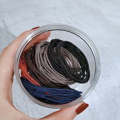 高弹力耐用小皮套皮筋女扎头发圈韩国网红ins风森系emija头绳发绳|五色混深色系=20个装