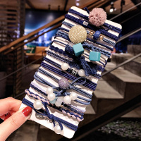 2020新款气质简约风大人头花饰品头绳网红女扎头发橡皮筋皮套头饰|14#淑女藏青系15件套