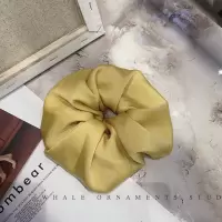 超大法式复古大肠发圈皮筋头绳韩国网红ins简约气质头花发绳头饰|黄色