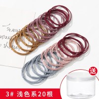 发绳网红韩国马尾简约ins头绳韩版皮筋女扎头高弹力耐用皮套头饰|24#4合1款-浅色系20根