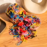扎头发头绳橡皮筋发圈发绳小清新头饰品彩色皮筋女扎头一次性黑色|F-1794色1000根罐装