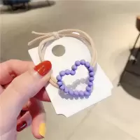 韩国东大门同款发绳女珍珠爱心头绳网红发饰小清心简约扎发圈皮筋|紫色爱心