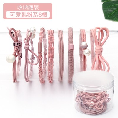 韩国简约森系头绳女网红ins发绳皮套韩版可爱扎头发皮筋发圈头饰|29#可爱韩粉系8件套