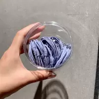 皮套头绳女扎头发发绳网红ins森系高弹力耐用橡皮筋女扎头粗发圈|清新蓝20个盒装