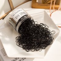 扎头发头绳橡皮筋发圈发绳小清新头饰品彩色皮筋女扎头一次性黑色|F-4151纯黑色850根罐装