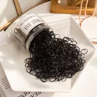 扎头发头绳橡皮筋发圈发绳小清新头饰品彩色皮筋女扎头一次性黑色|F-4151纯黑色850根罐装