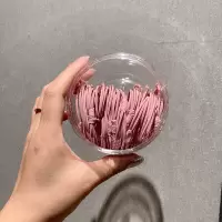 皮套头绳女扎头发发绳网红ins森系高弹力耐用橡皮筋女扎头粗发圈|豆沙粉20个盒装