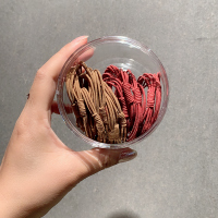 皮套头绳女扎头发发绳网红ins森系高弹力耐用橡皮筋女扎头粗发圈|枣红咖啡20个盒装
