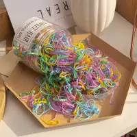 扎头发头绳橡皮筋发圈发绳小清新头饰品彩色皮筋女扎头一次性黑色|F-4158春天色加厚500根罐装
