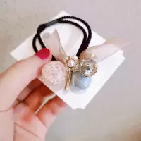ins森系扎头绳女简约气质韩版网红仙女发圈韩国可爱皮筋发绳头饰|蓝色珠子
