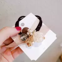 ins森系扎头绳女简约气质韩版网红仙女发圈韩国可爱皮筋发绳头饰|咖色珠子