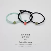 发圈女简约百搭清新胡萝卜橡皮筋森女系高弹耐用扎头发小皮套头绳|双绿四叶草+萝卜