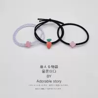 发圈女简约百搭清新胡萝卜橡皮筋森女系高弹耐用扎头发小皮套头绳|双浅粉四叶草+萝卜