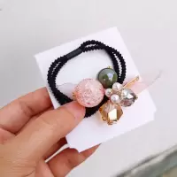 ins森系扎头绳女简约气质韩版网红仙女发圈韩国可爱皮筋发绳头饰|绿色珠子
